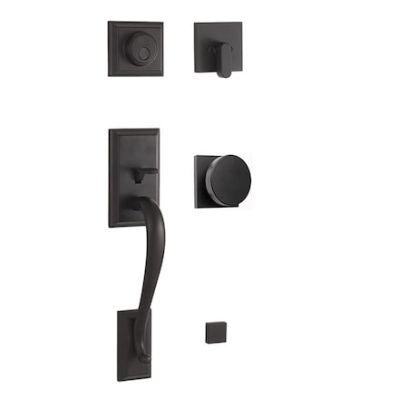 Weslock Mayo Dummy Handleset with Mesa Knob Trim Matte Black Finish 02865-2420020